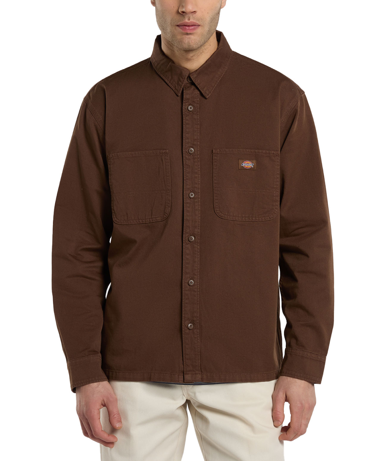 DICKIES 247 GARMENT DYED WORK SHIRT TIMBER BROWN