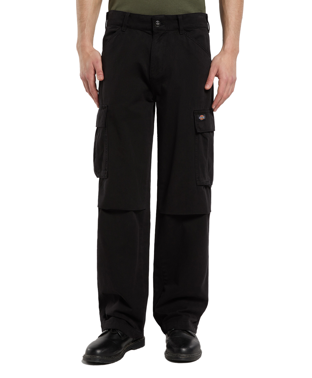 DICKIES 247 LOOSE STRAIGHT GARMENT DYED CARGO PANTS BLACK