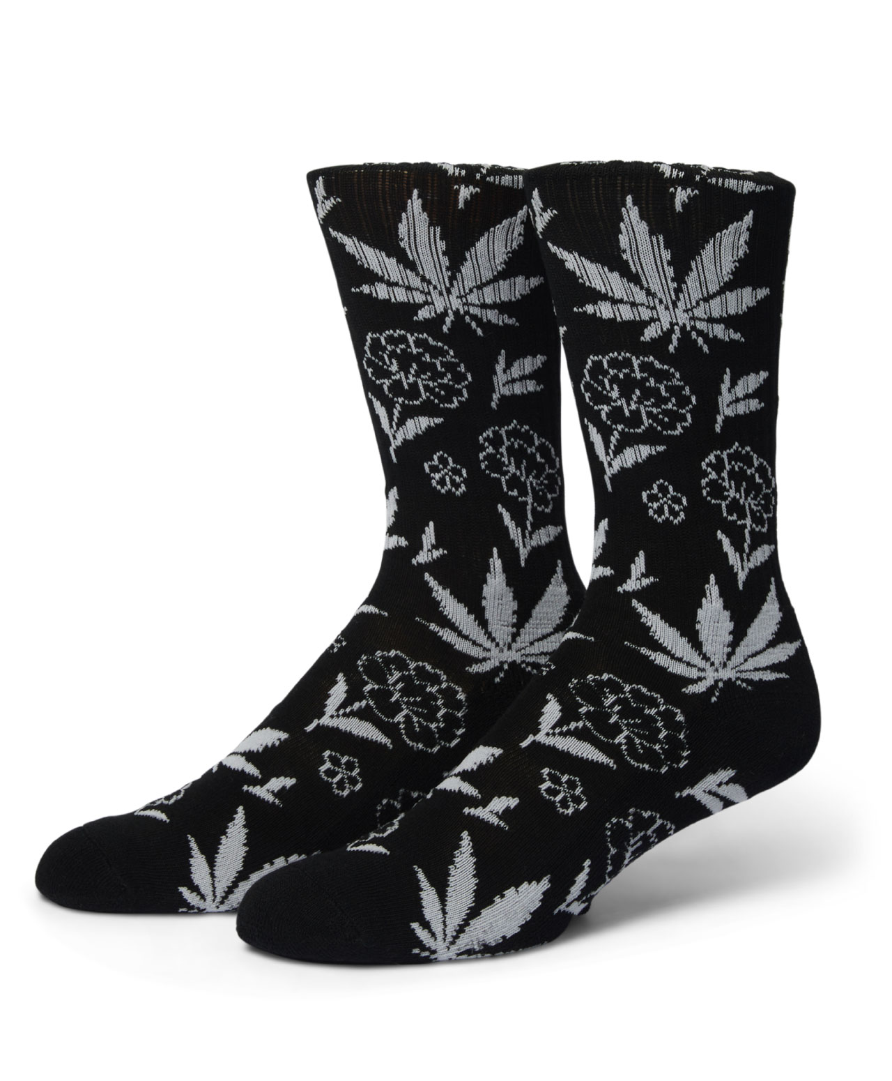 HUF PLANTLIFE PORCELAIN SOCKS BLACK