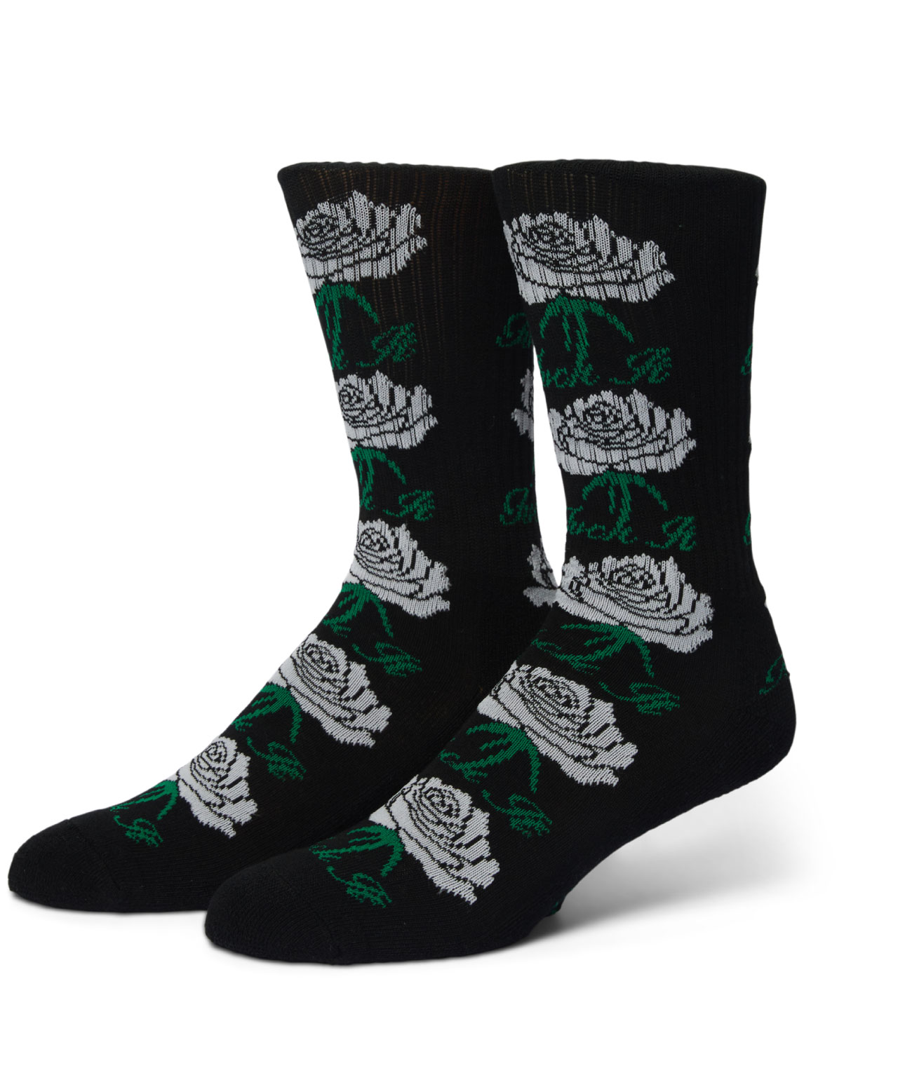 HUF FUCK IT ROSE CREW SOCKS BLACK