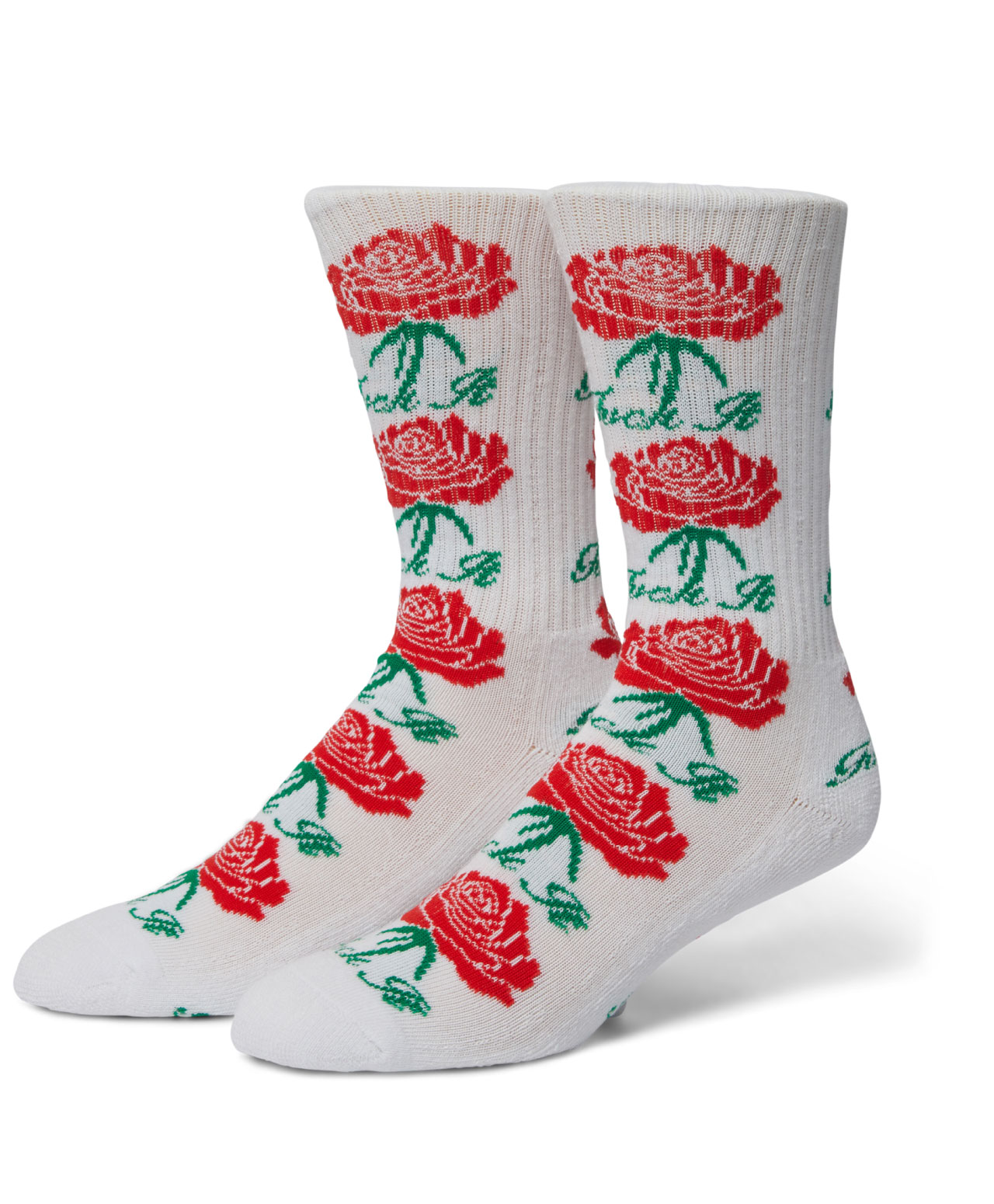 HUF FUCK IT ROSE CREW SOCKS WHITE