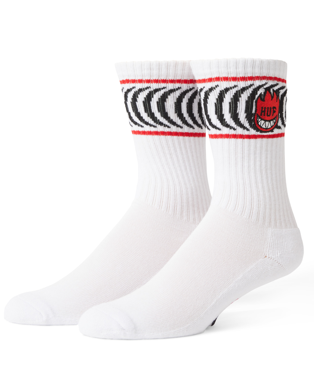 HUF X SPITFIRE SPIRAL SOCKS WHITE