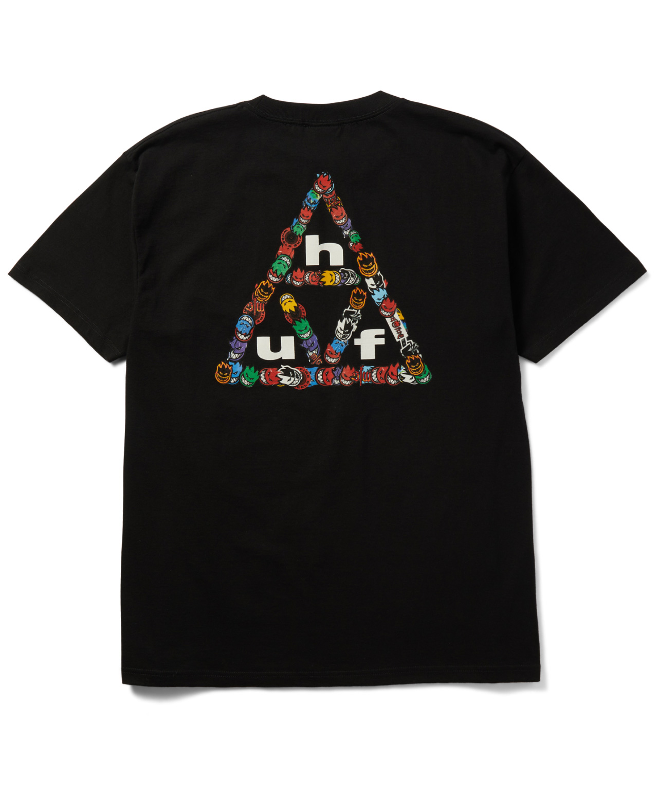 HUF X SPITFIRE STICKER TRIPLE TRIANGLE TEE BLACK