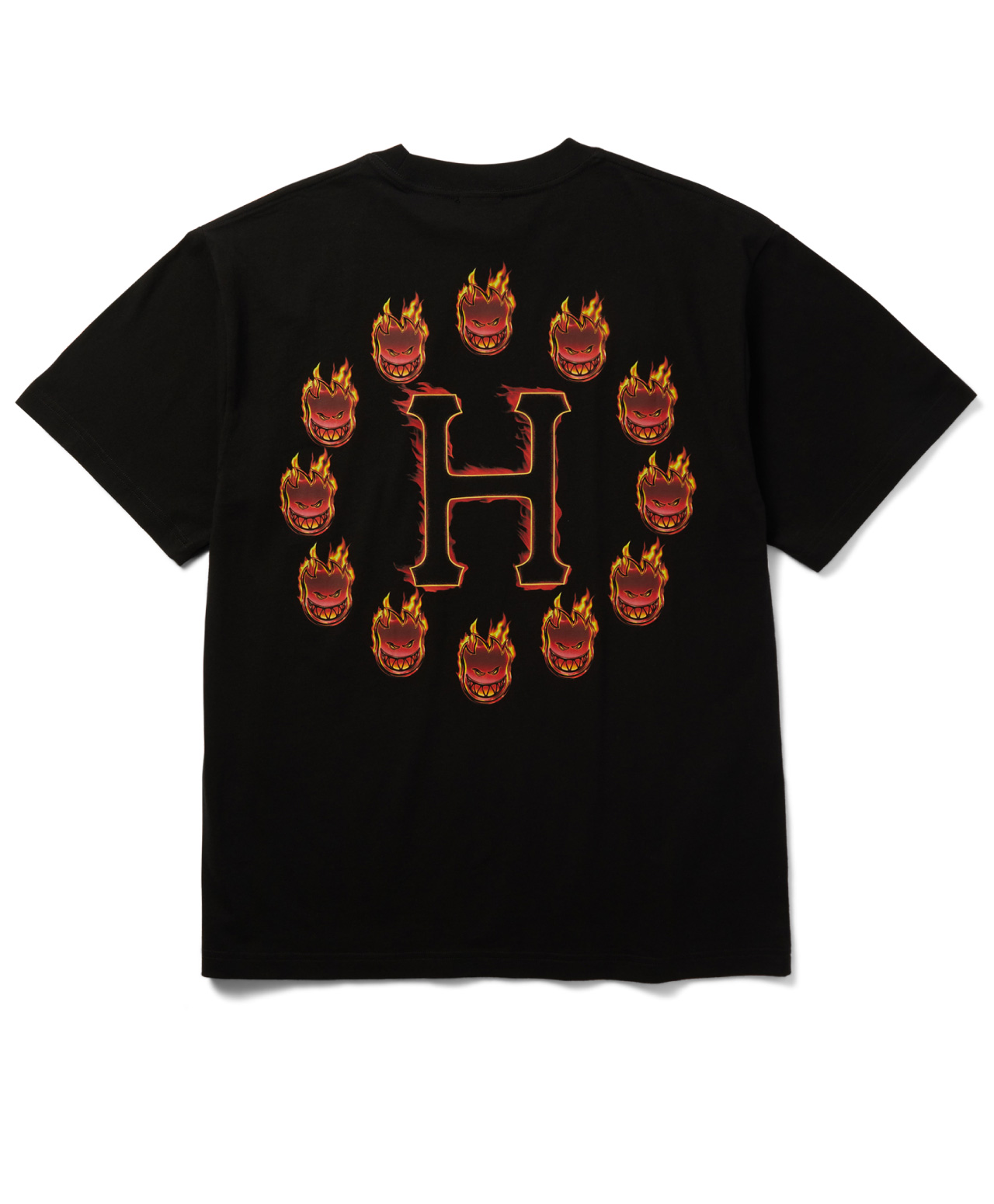 HUF X SPITFIRE FLAME GALAXIES TEE BLACK