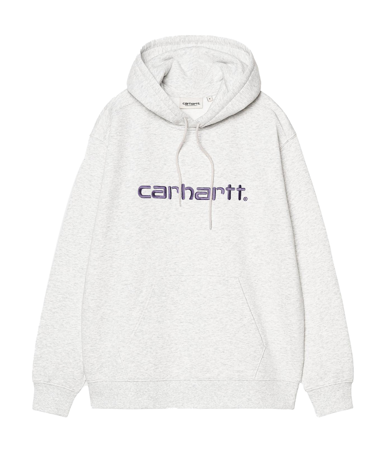 CARHARTT WIP WOMENS LOGO HOOD ASH HEATHER/COZY PURPLE
