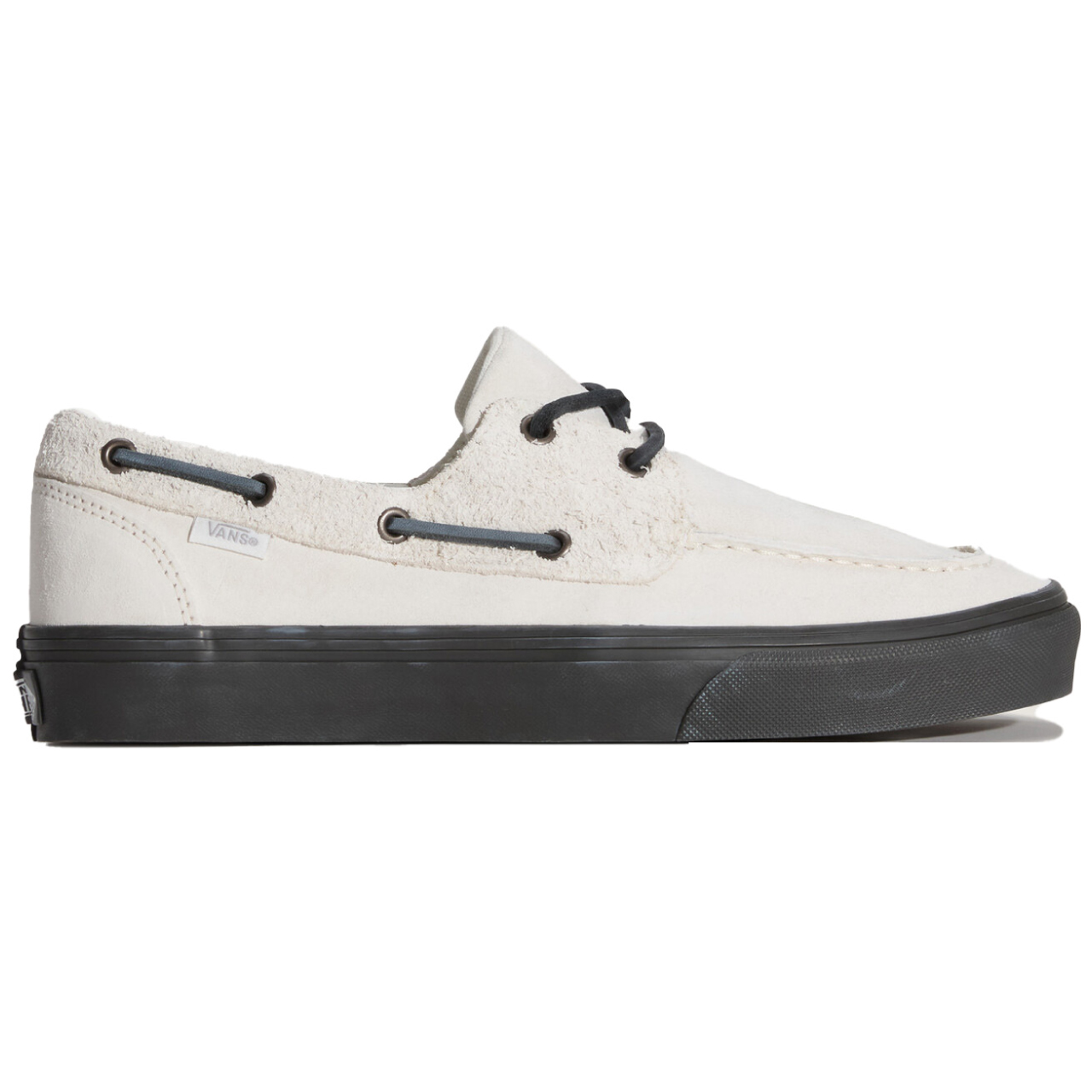 VANS 2-EYELET BOAT SHOES HAIRY SUEDE WHITE