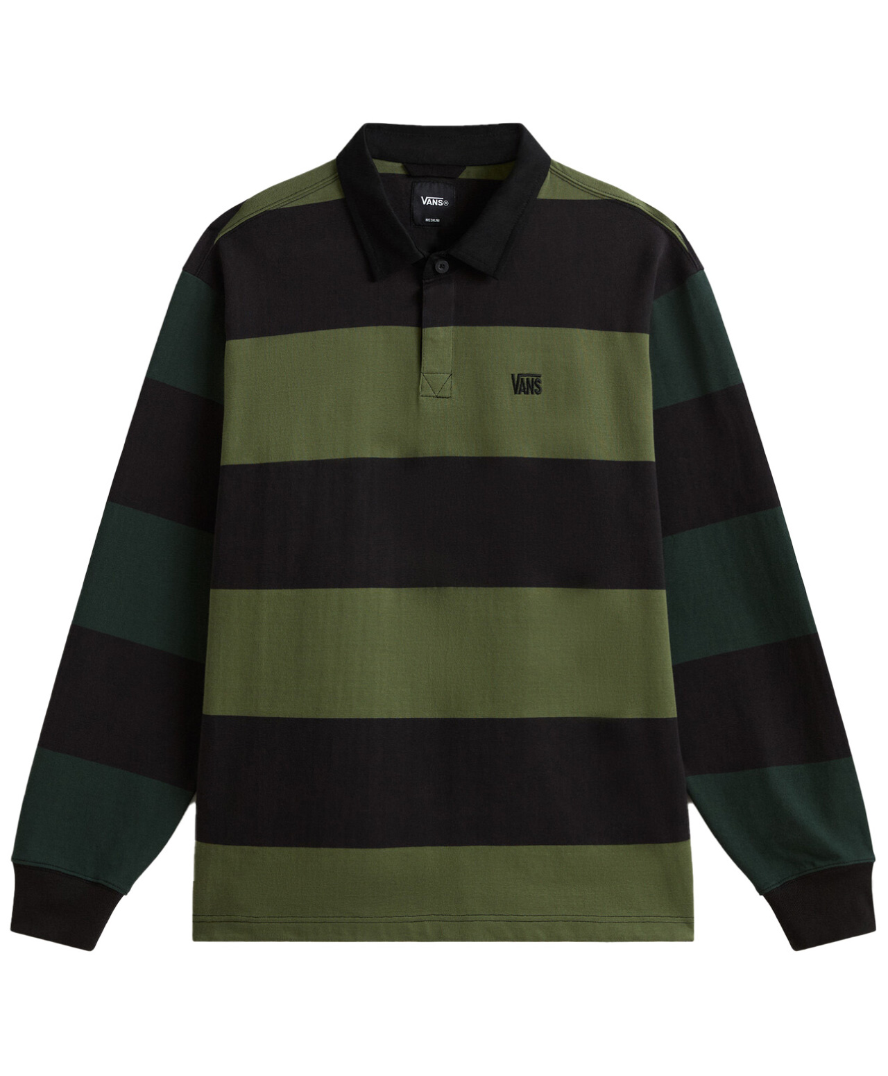 VANS WARD STRIPE RUGBY KNIT BLACK/GREEN BALSAM
