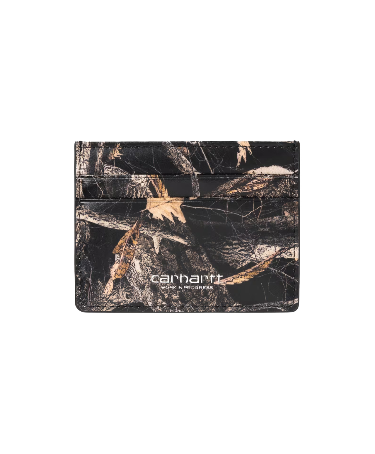 CARHARTT WIP VEGAS CARDHOLDER CAMO FEATHER TREE BLACK/SILVER