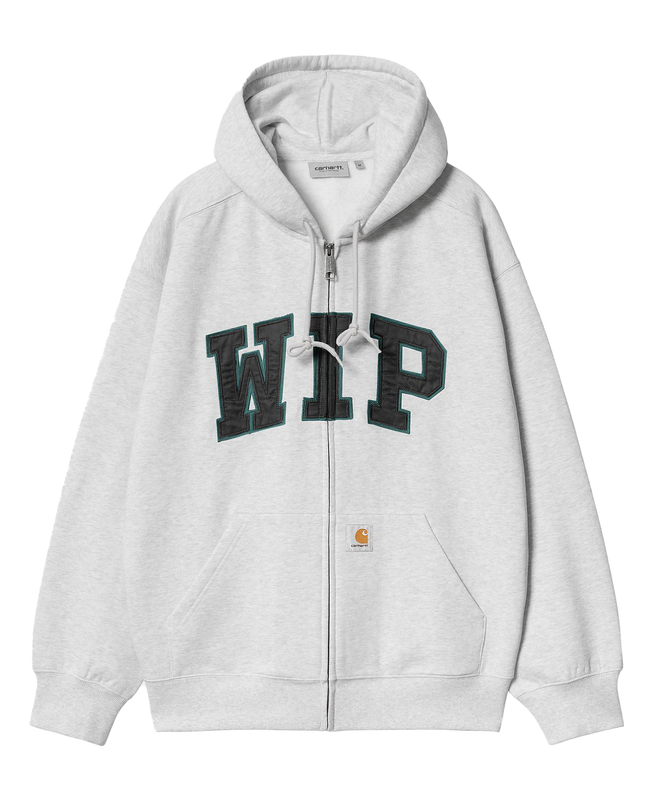 CARHARTT WIP HOODED WIP JACKET ASH HEATHER STONE WASHED