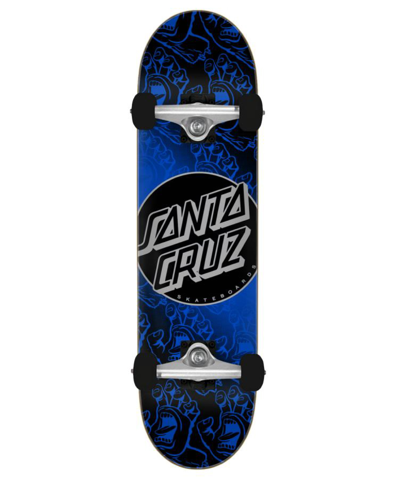 SANTA CRUZ OTHER DOT HANDS LARGE COMPLETE SKATEBOARD 8.25 BLUE/BLACK