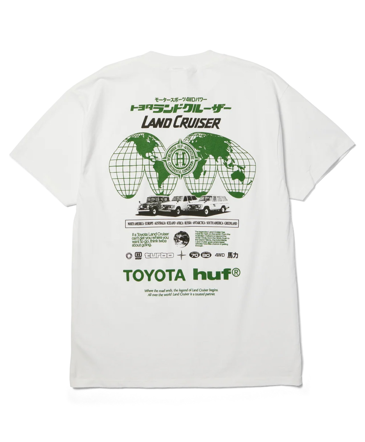 HUF X TOYOTA LAND CRUISER GLOBAL TEE WHITE