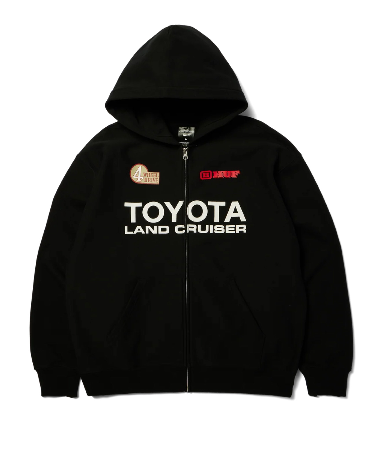 HUF X TOYOTA LAND CRUISER HEAVYWEIGHT ZIP HOOD BLACK