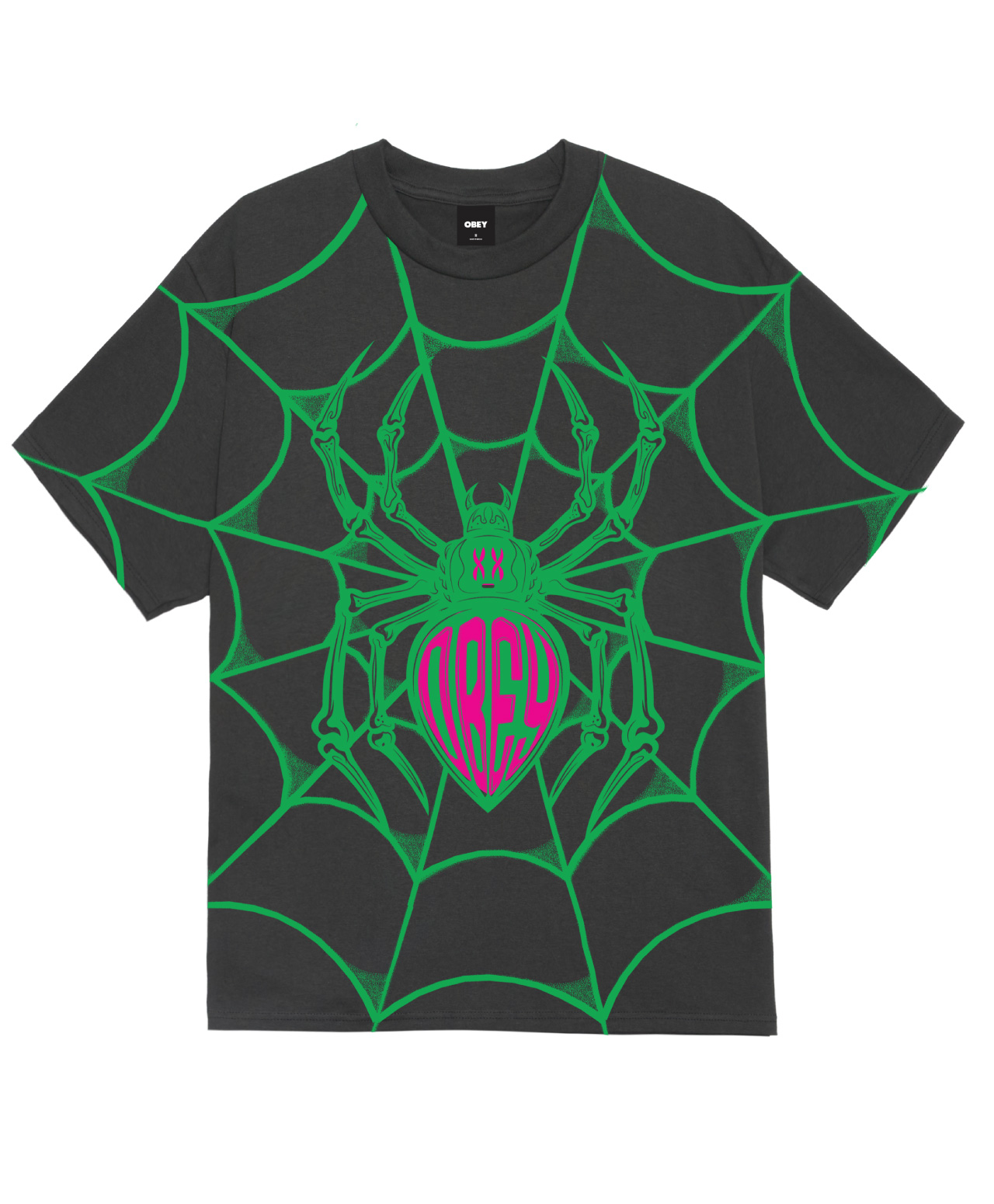 OBEY SPIDER TEE VINTAGE BLACK