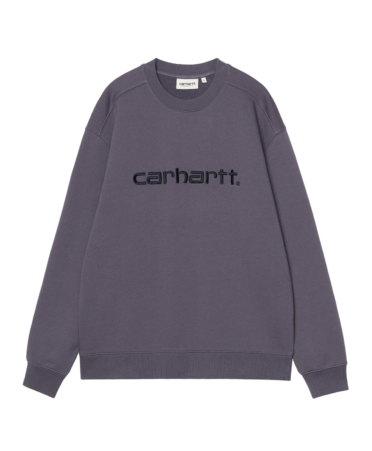 CARHARTT WIP WOMENS LOGO CREW SHADY PURPLE/DARK NAVY