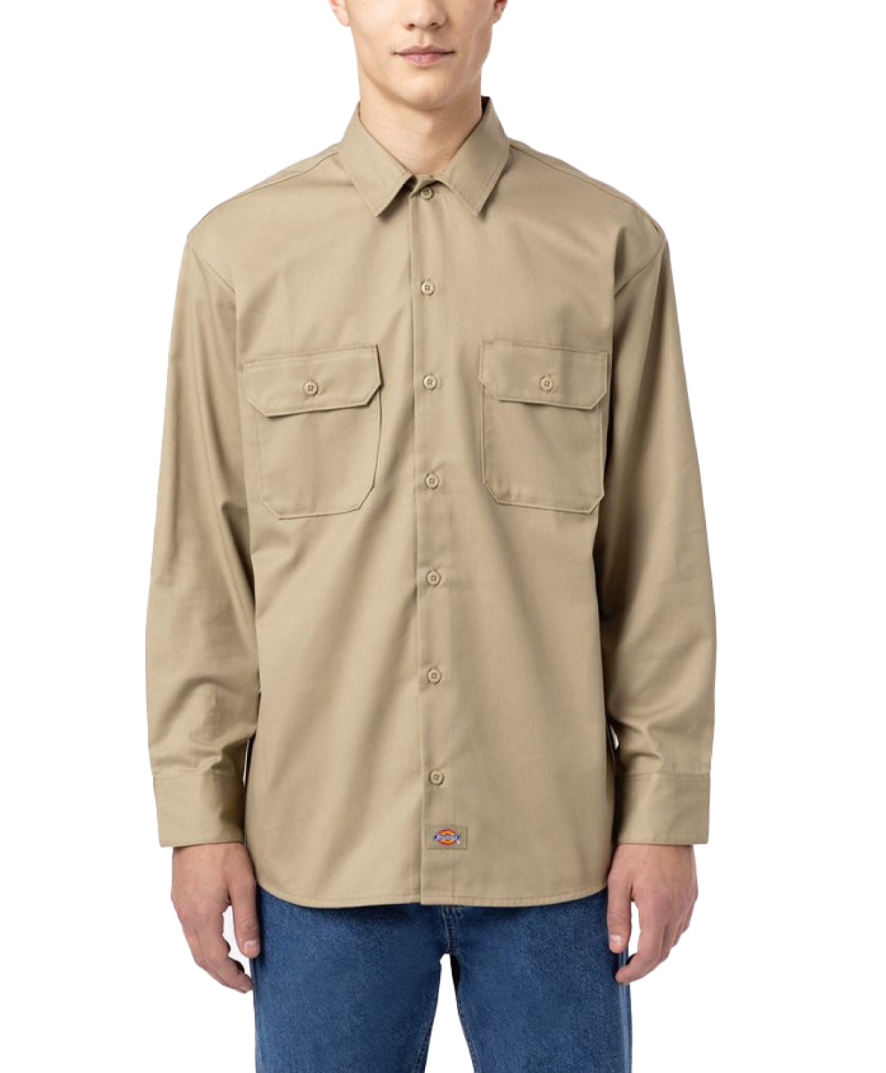 DICKIES LONG SLEEVE WORK SHIRT KHAKI