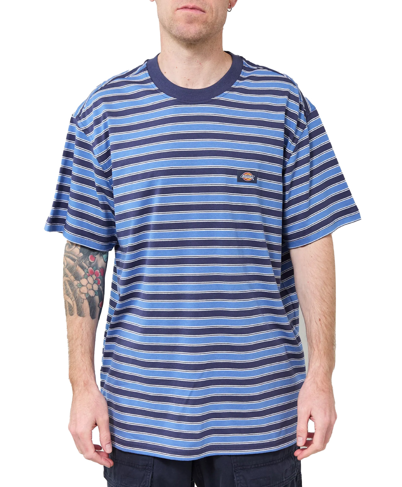 DICKIES STRIPE TEE NAVY BLUE