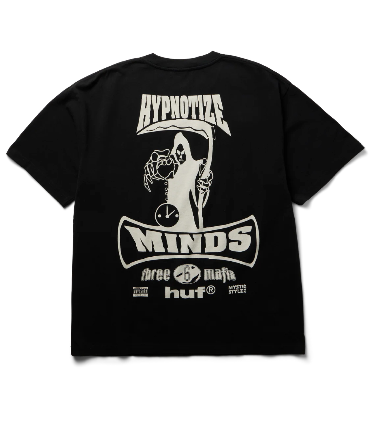 HUF X THREE 6 MAFIA MOST KNOWN UNKNOWN TEE BLACK