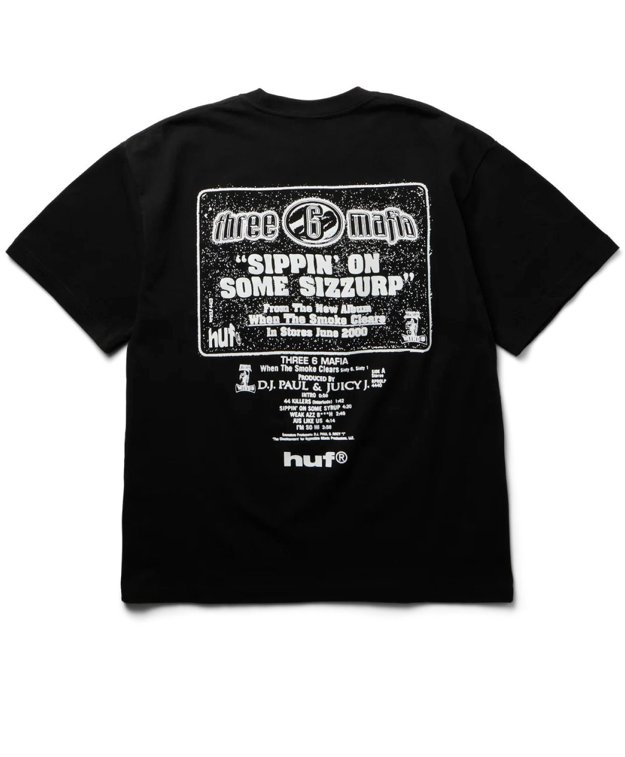 HUF X THREE 6 MAFIA SIZZURP TEE BLACK