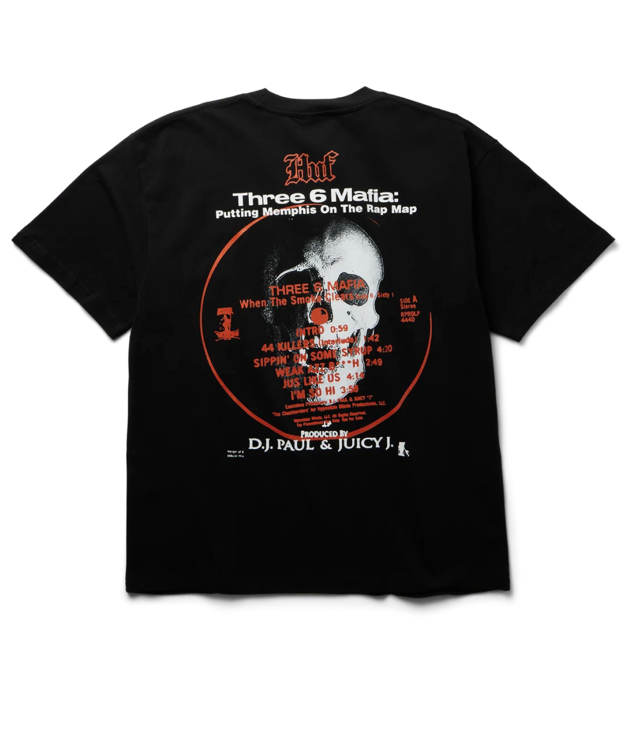 HUF X THREE 6 MAFIA MYSTIC STYLES TEE BLACK