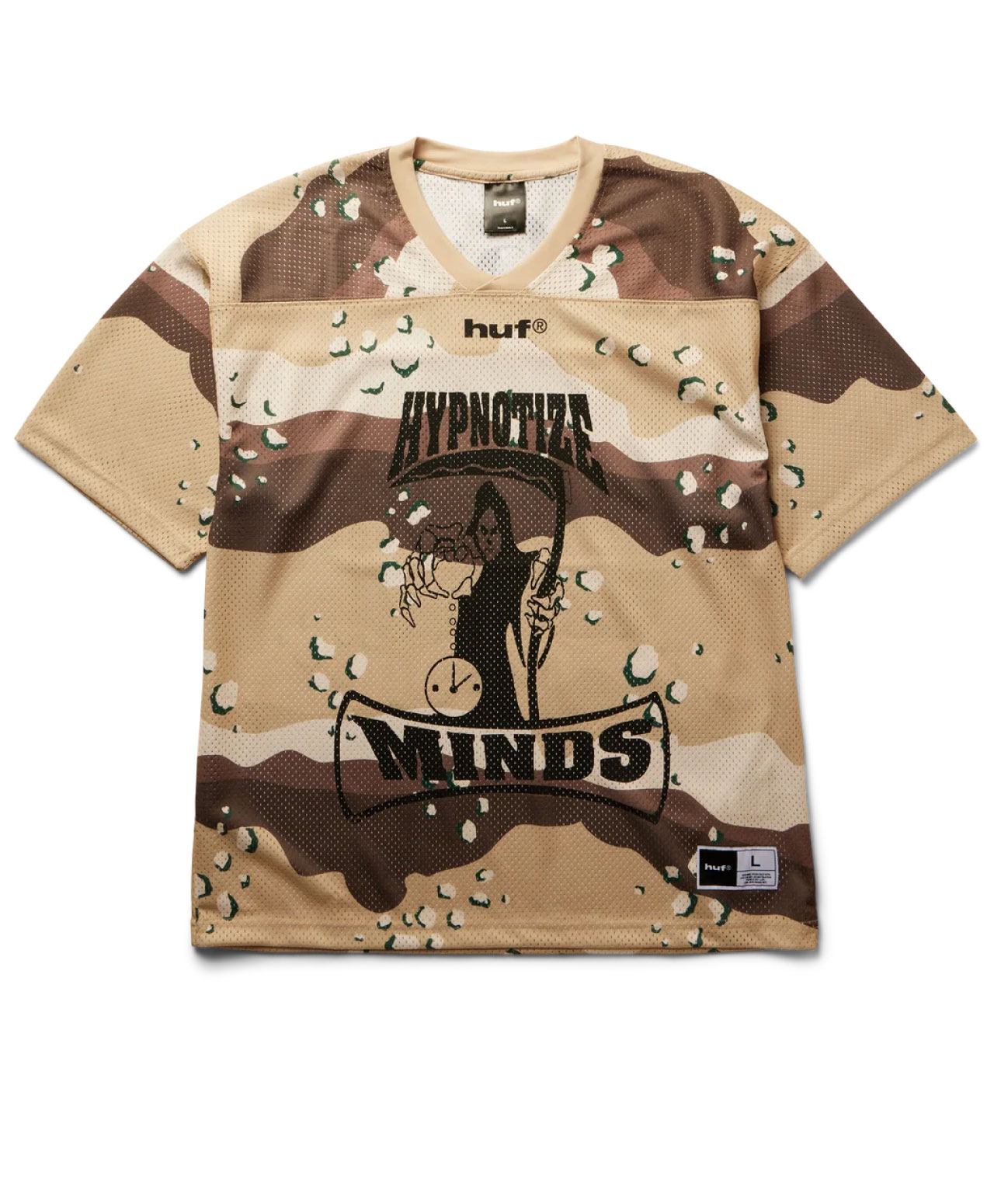 HUF X THREE 6 MAFIA FOOTBALL JERSEY CAMO
