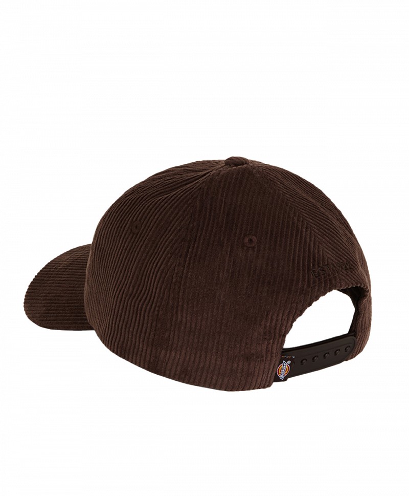 DICKIES HARDWICK CORD BASEBALL CAP CHOCOLATE BROWN