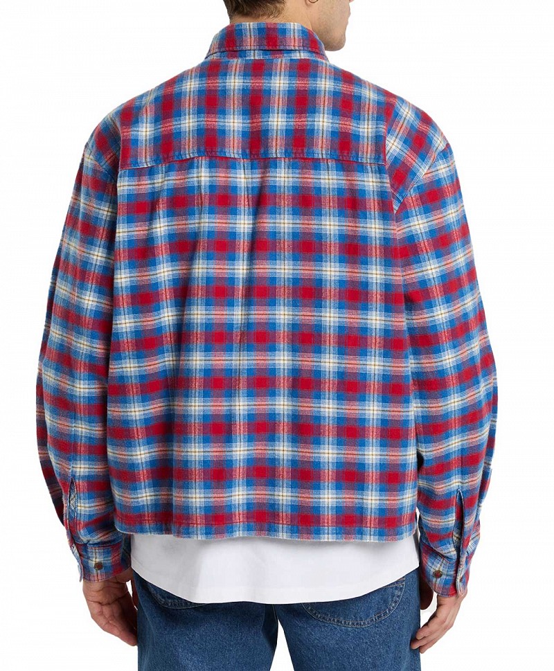 DICKIES JEROME CROPPED FLANNEL SHIRT DEEP CLARET