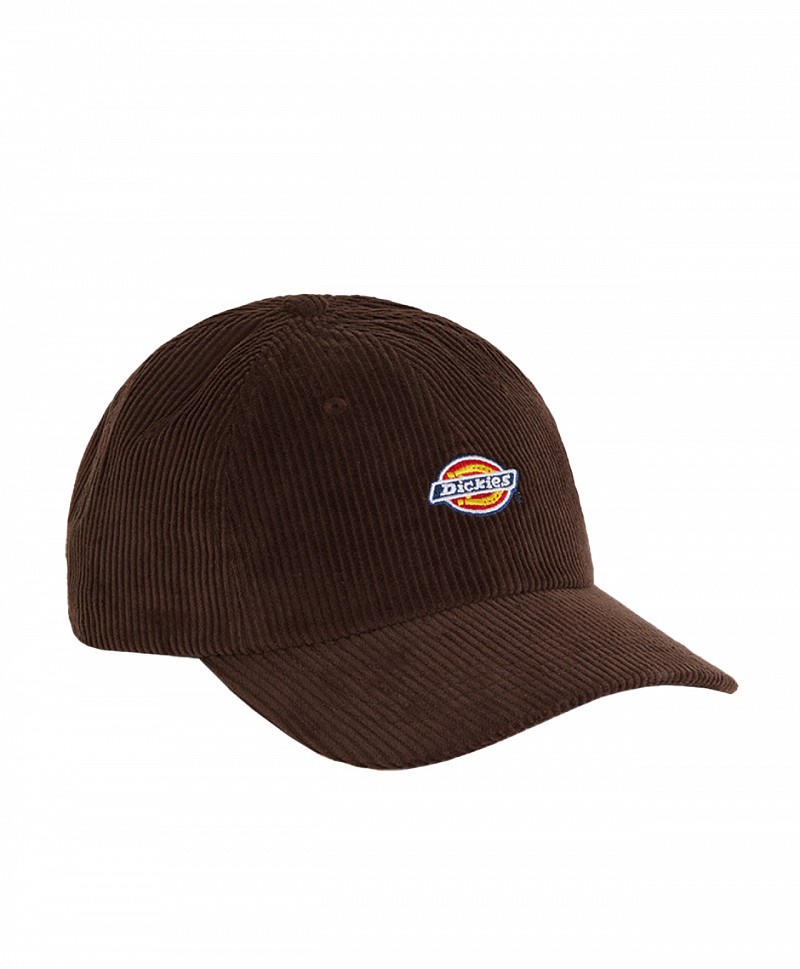 DICKIES HARDWICK CORD BASEBALL CAP CHOCOLATE BROWN