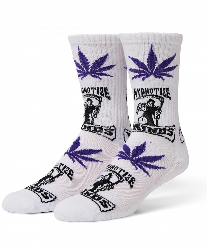HUF X THREE 6 MAFIA HYPNOTIZE MINDS PLANTLIFE SOCKS WHITE