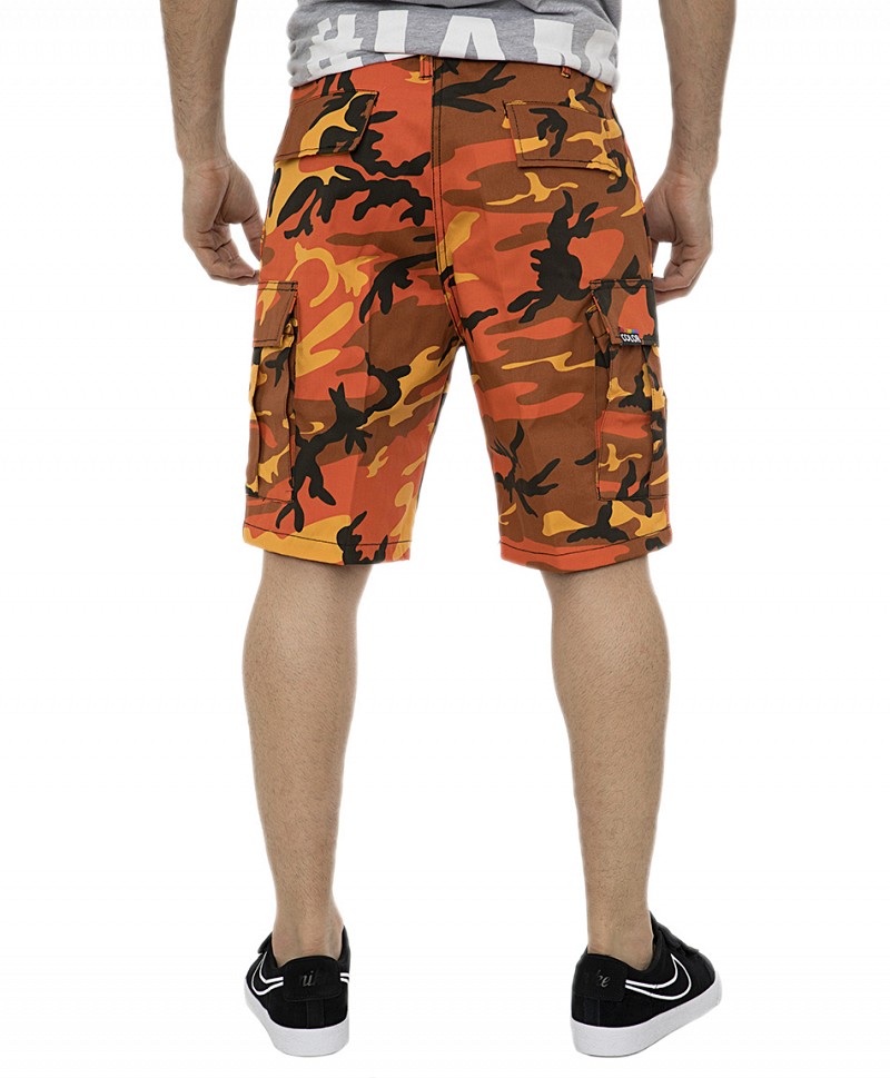 COLOR I-5 CARGO SHORT ORANGE CAMO