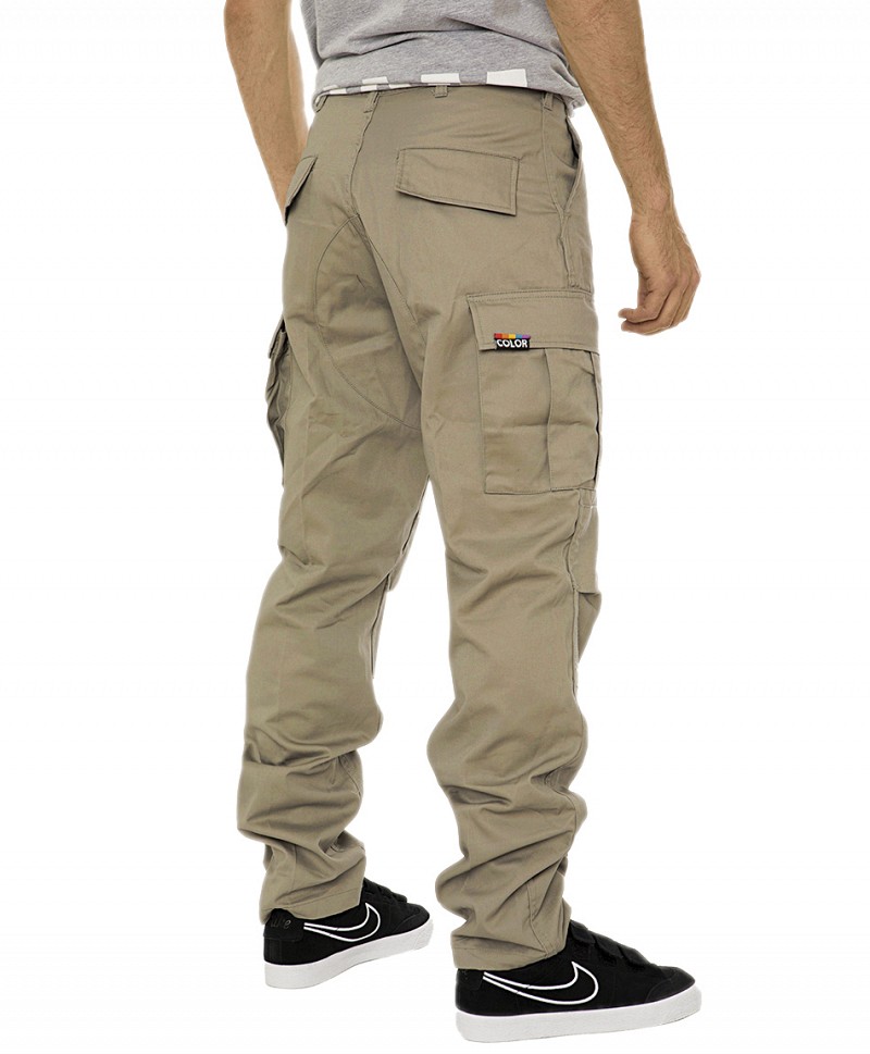 COLOR I-5 CARGO PANTS KHAKI, PANTS