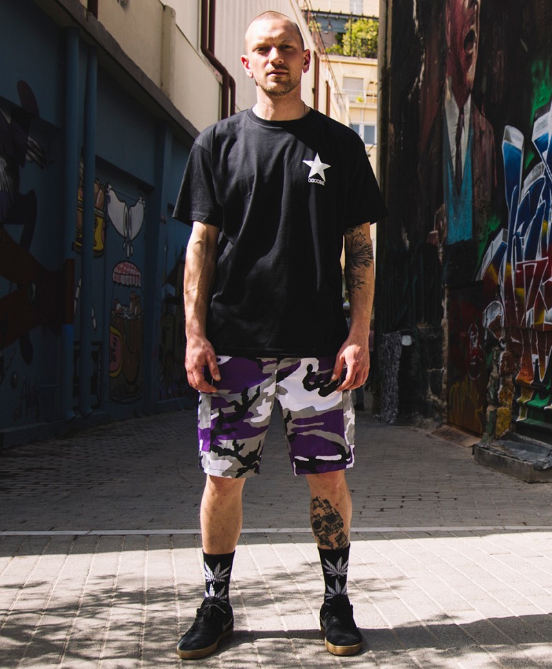 COLOR I-5 CARGO SHORT PURPLE HAZE CAMO