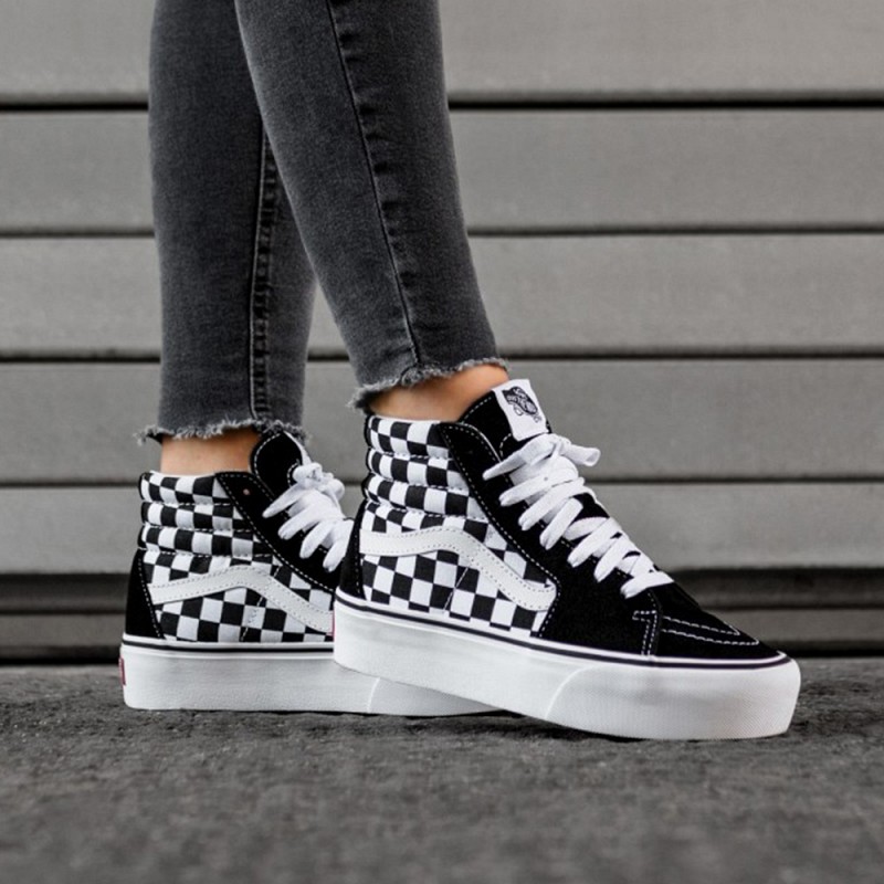 vans sk8 platform checkerboard