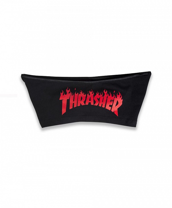 THRASHER FLAME HOT LADIES SHORTS BLACK/RED