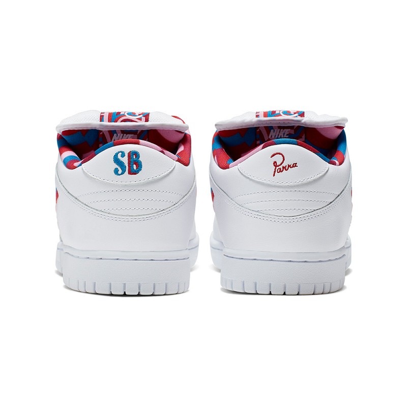NIKE SB X PARRA DUNK LOW OG WHITE/PINK RISE/GYM RED/MILITARY BLUE