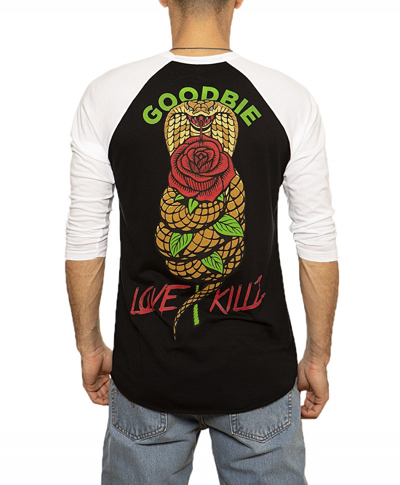 GOODBIE LOVE KILLZ RAGLAN WHITE/BLACK
