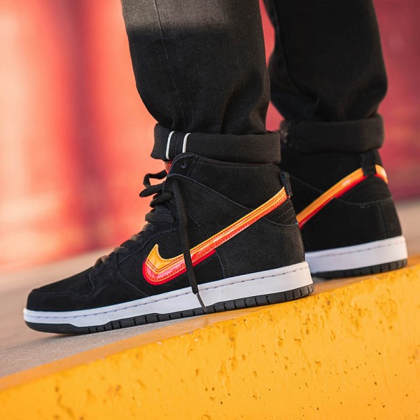 NIKE SB DUNK HIGH PRO 'TRUCK IT' PACK BLACK /UNIVERSITY GOLD-TEAM ORANGE
