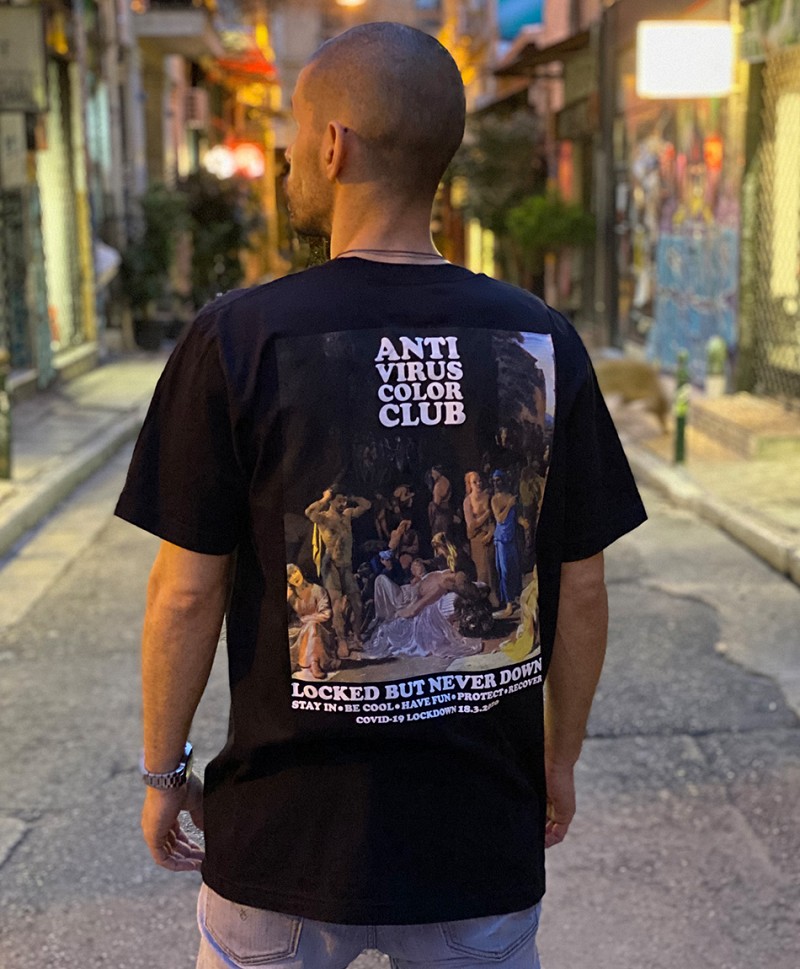 COLOR SKATES X COVID-19 NEVER DOWN TEE BLACK