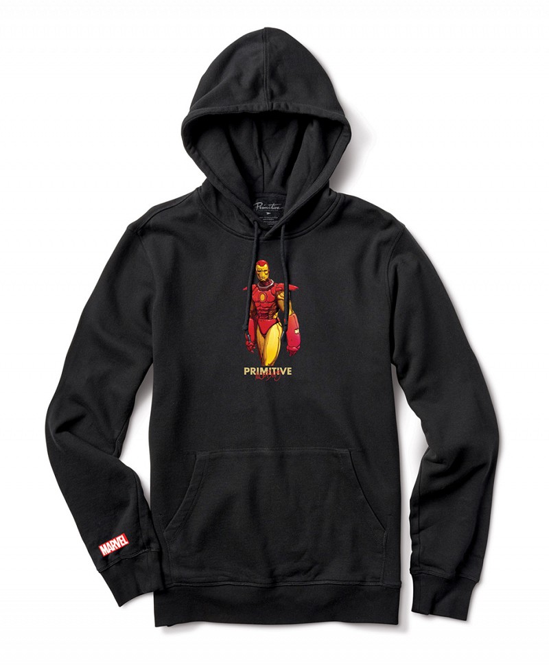 PRIMITIVE X MARVEL X MOEBIUS IRON MAN HOOD BLACK