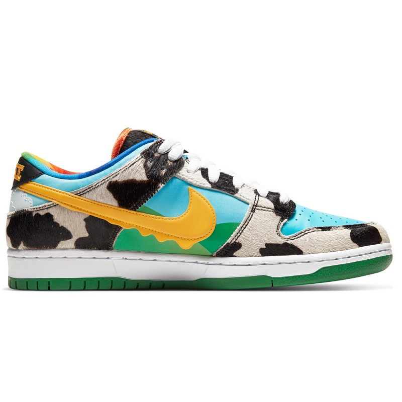 NIKE SB X BEN & JERRYS DUNK LOW CHUNKY DUNKY WHITE/UNIVERSITY GOLD/LAGOON PULSE/BLACK