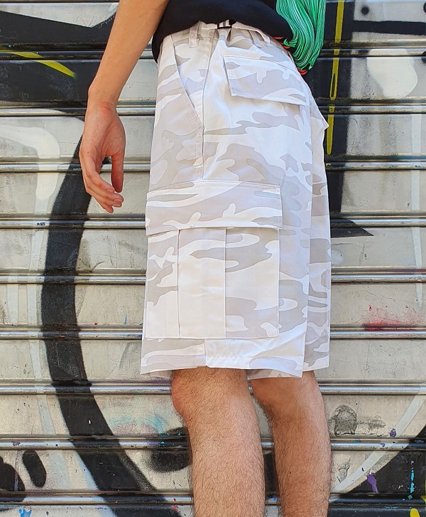 COLOR I-5 CARGO SHORT SNOWHITE CAMO