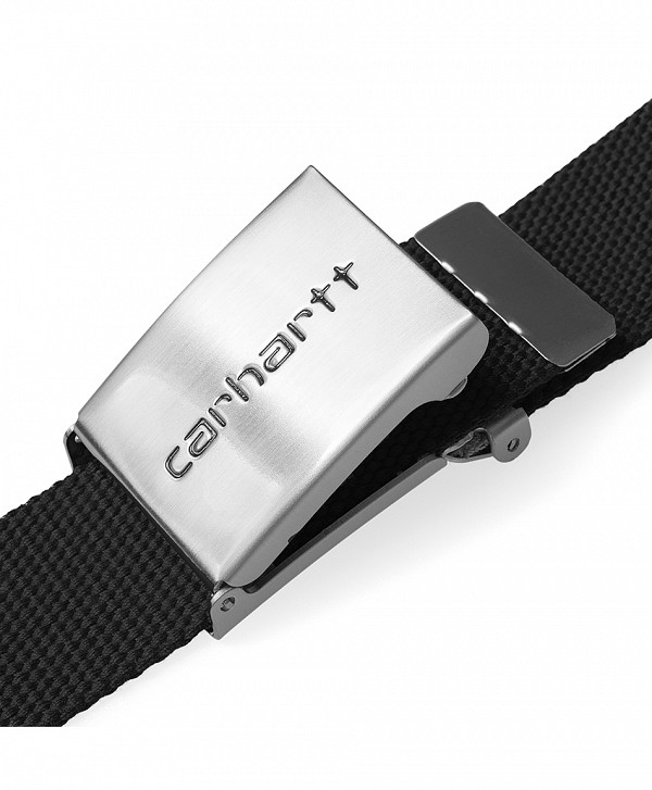 CARHARTT WIP CLIP BELT CHROME BLACK