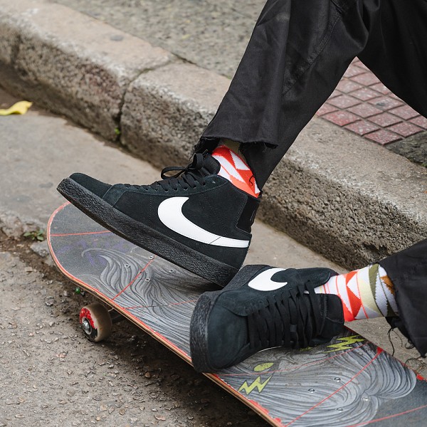 NIKE SB BLAZER MID BLACK/WHITE-BLACK-BLACK