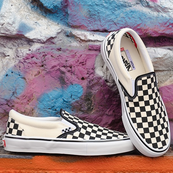 VANS SKATE SLIP-ON 'CHECKERBOARD' BLACK/OFF WHITE