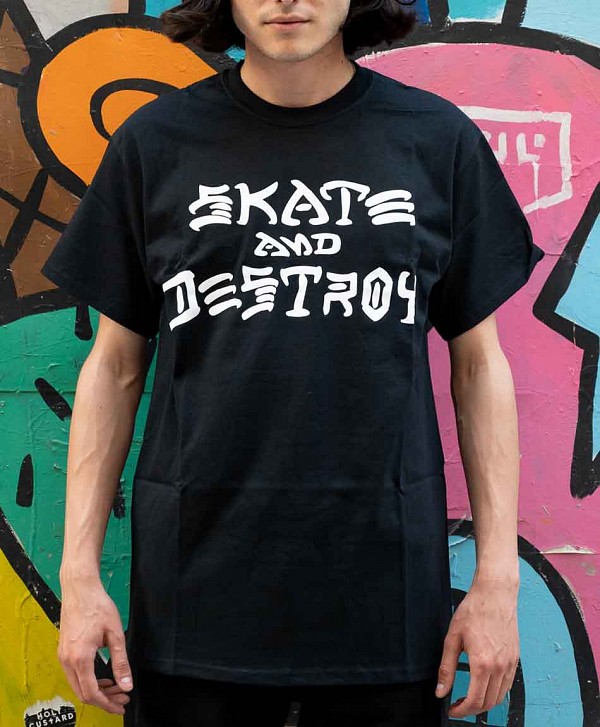 THRASHER SKATE AND DESTROY TEE BLACK