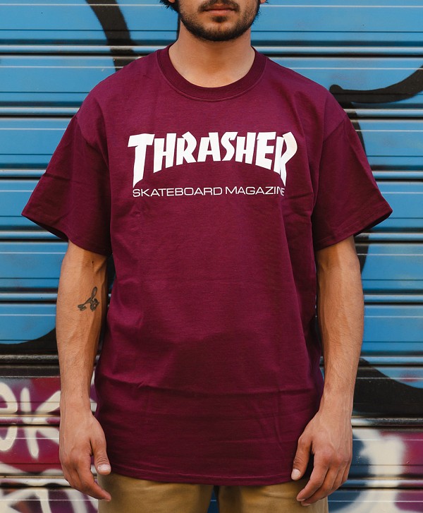 THRASHER SKATE MAG TEE MAROON