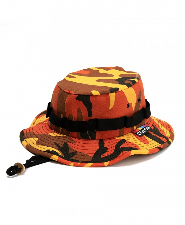 COLOR I-5 LACED BUCKET HAT ORANGE CAMO
