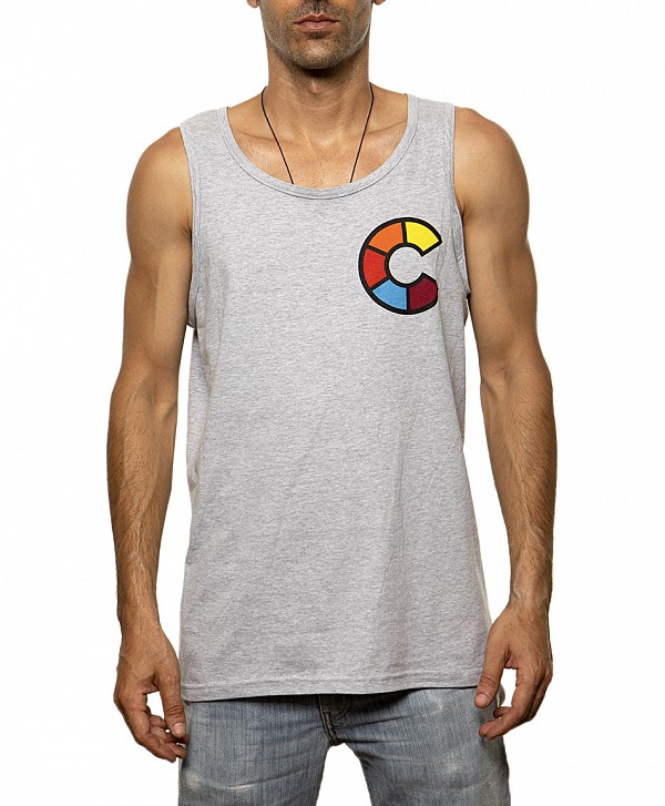 OG COLOR CHEST TANK HEATHER GREY