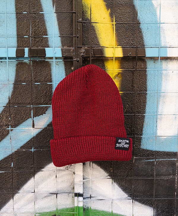 THRASHER SKATE AND DESTROY GOAT BEANIE MAROON