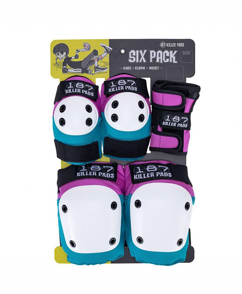 187 KILLER PADS JUNIOR SIX PACK SET PINK/TEAL