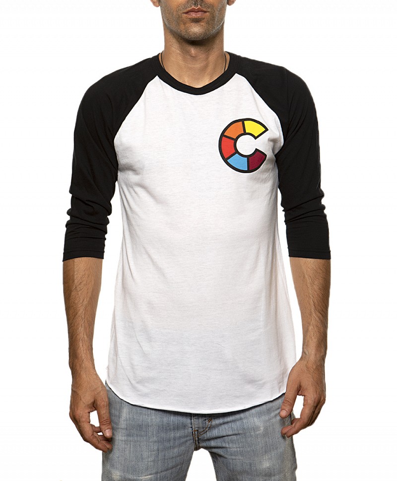OG COLOR CHEST RAGLAN WHITE/BLACK